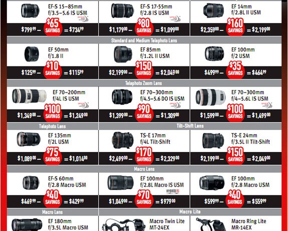 Canon USA – New Lens Rebates