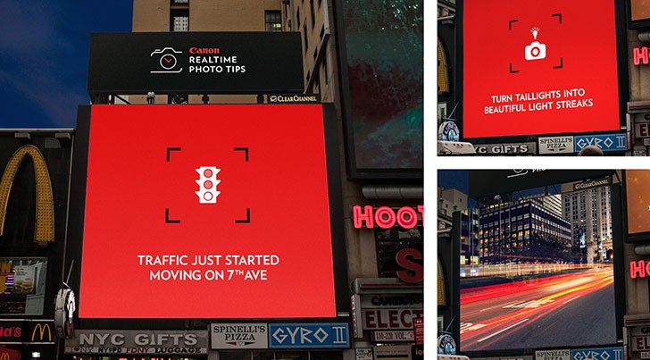 Canon Billboards Offer Up #RealtimeTips for The Perfect Shot