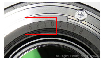 Canon EF 50mm f 1.4 USM Serial Number Identification - Canon Issues Service Advisory for EF 50mm f/1.4 With Focus Malfunction