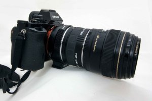 Sony a7 mounted with Metabones+Kenko+EF 85mm f:1.8.jpg