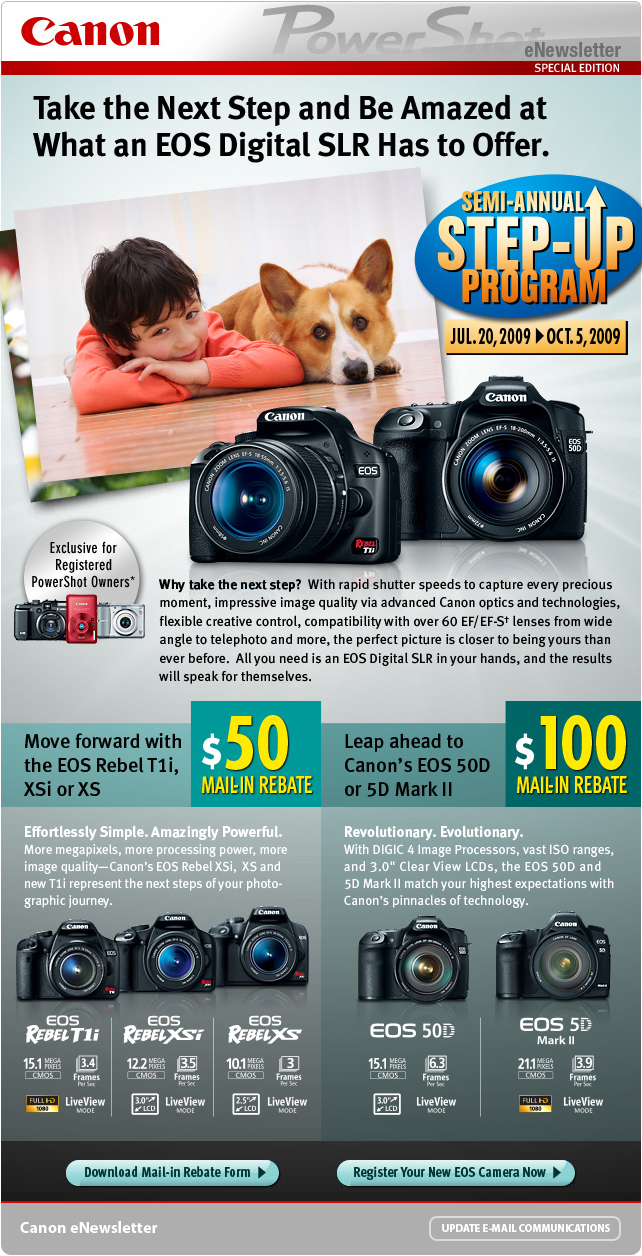 Mail In Upgrade Rebate Canon USA