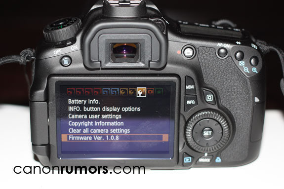 Canon60D 1.0.8 - New 60D Firmware Coming?
