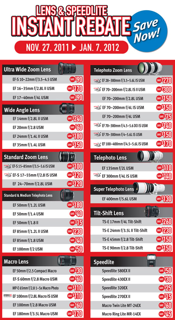 bhrebate - Canon USA Instant Lens & Speedlite Rebates