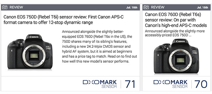 dxorebels - Review: Canon EOS 750D & EOS 760D via DXOMark