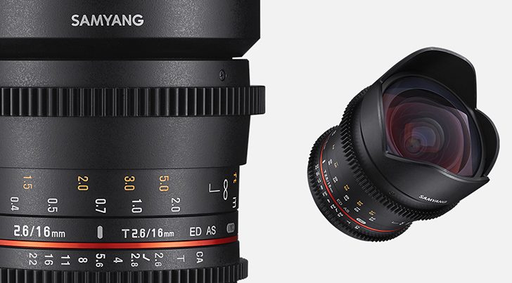 samyang16 728x403 - Samyang Announces the VDSLR Cine 16mm T2.6 Lens