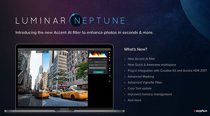 luminarneptune 728x403 - Macphun Introduces Accent ​— ​an​ ​AI-powered Filter That Takes Images  From Good to Great in One Second