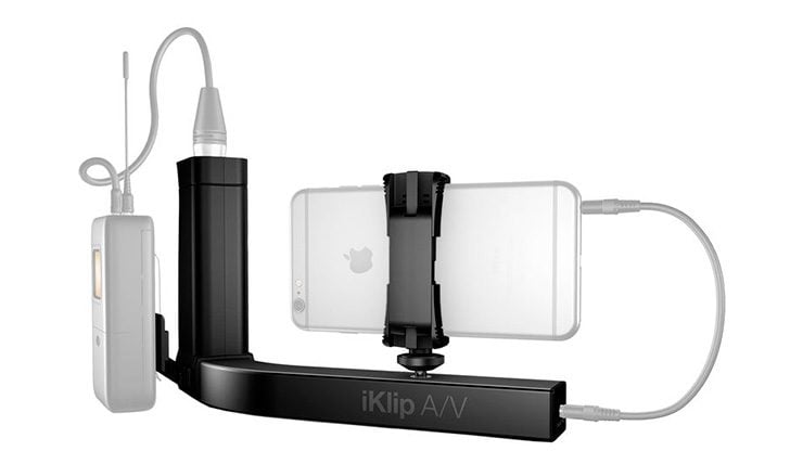 iksmartphone 728x428 - Deal: IK Multimedia iKlip A/V Smartphone Grip with Integrated Mic Preamp $79 (Reg $179)