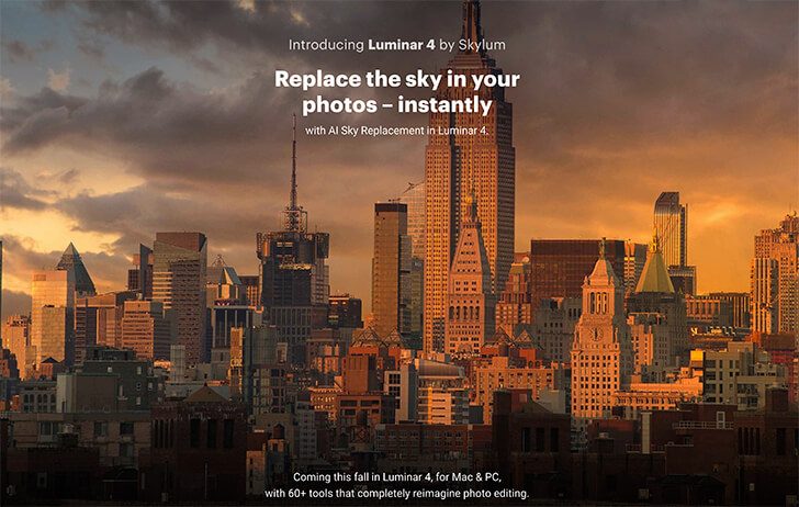 luminar4 728x462 - Sky’s the limit: Luminar 4 introduces the first automatic Sky Replacement technology