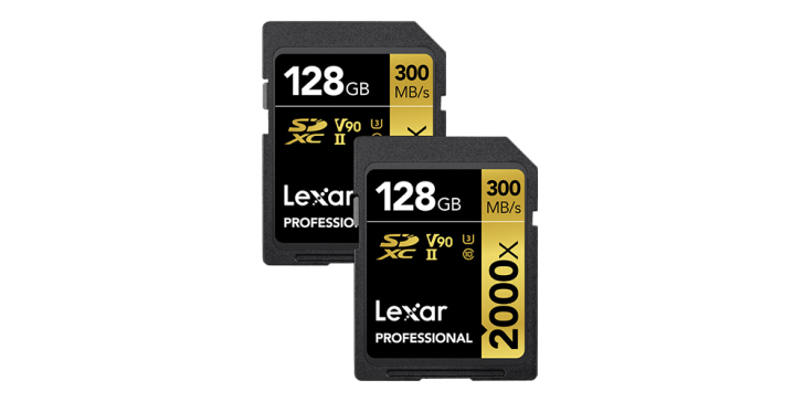 lexarv902pack 728x364 - Lexar 128GB Professional 2000x UHS-II SDXC Memory Card (2-Pack)