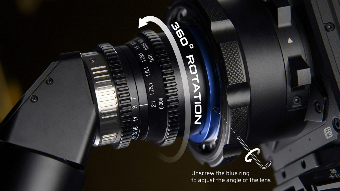 close up of a camera lens description automatical - Venus Optics launches the Laowa 24mm T8 2X Macro Pro2be series of Cinema Lenses