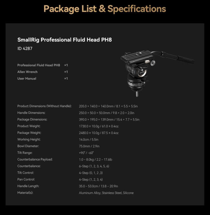 4287 08 728x744 - SmallRig launches the professional Fluid Head PH8 (4287)
