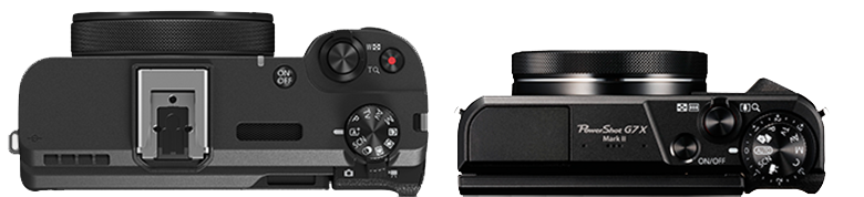 Powershot V1 versus the PowerShot G7X Mark II size comparison