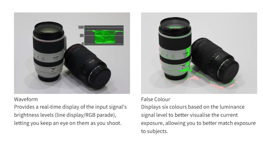 R6 Mark III Waveform and False Color Display