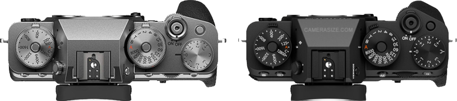 Top View X-T4 and X-T5 via Camerasize.com
