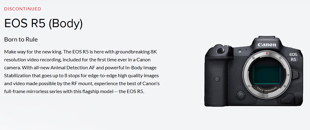The Canon EOS R5 Has Been Officially Discontinued